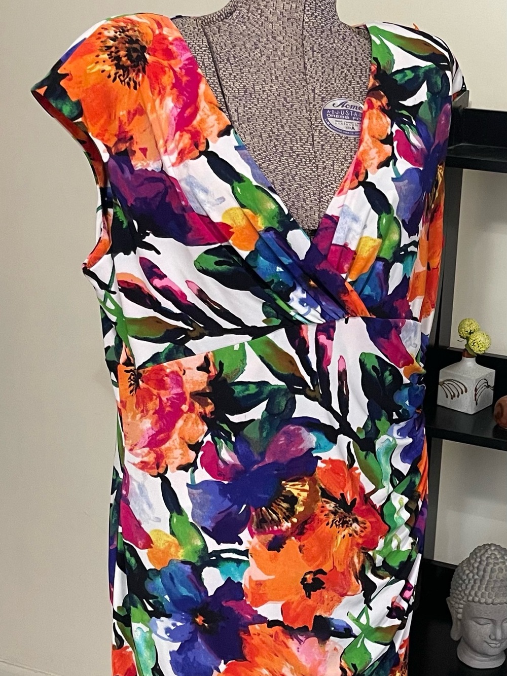 Lauren Ralph Lauren Vibrant Multicolor Floral Midi Dress